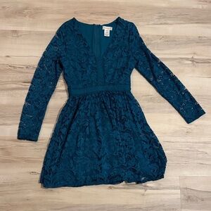Altar'd State Teal Lace Dress